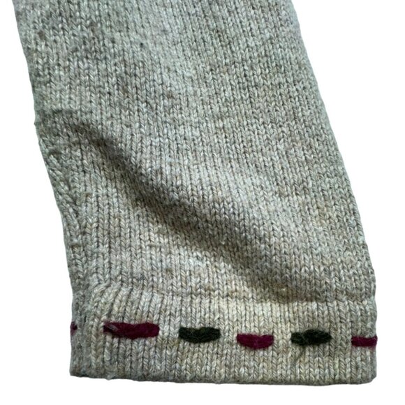 Croft & Barrow Womens Snowman Cardigan Sweater  M Beige & Multicolor Wool Blend - Picture 7 of 12